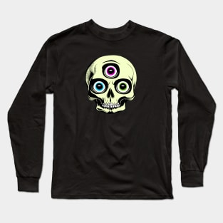 Psychic Third Eye Horror Skull Long Sleeve T-Shirt
